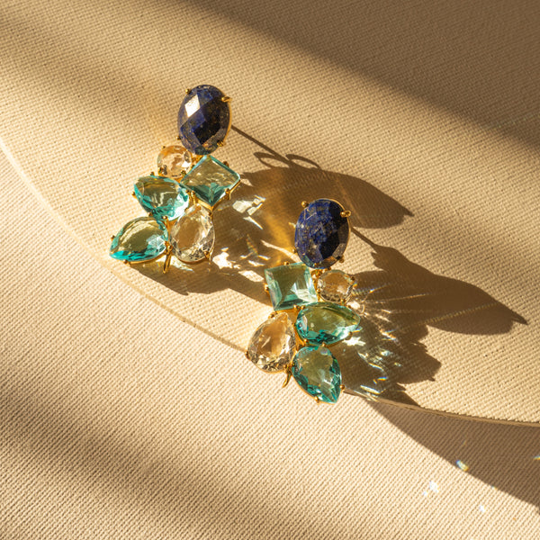 Aretes de piedra y cristal natural (varios colores) - MAJO BRACAMONTES JOYERIA