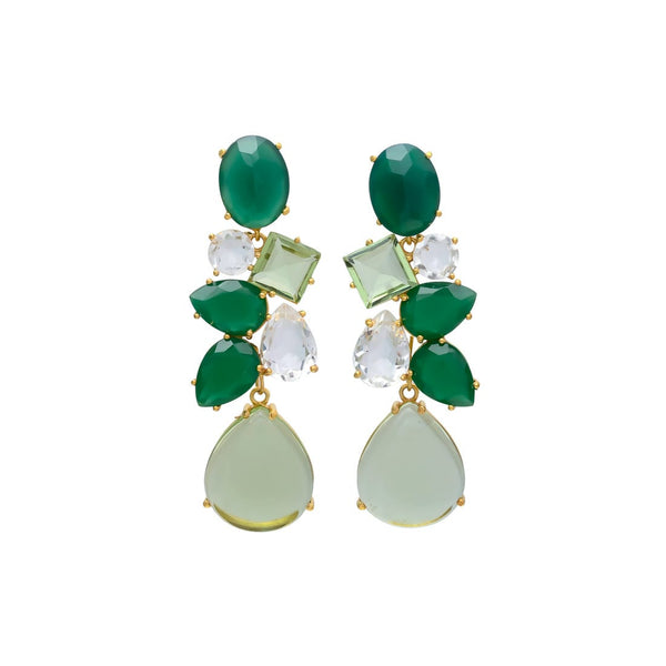 Aretes de piedra y cristal natural (varios colores) - MAJO BRACAMONTES JOYERIA