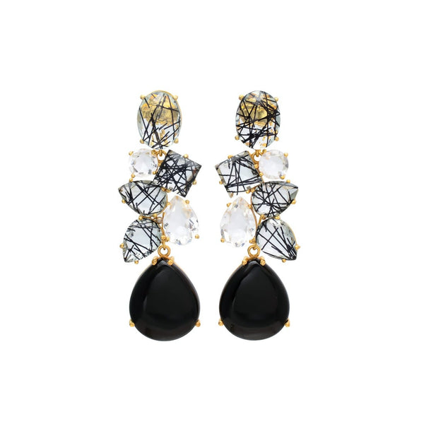 Aretes de piedra y cristal natural (varios colores) - MAJO BRACAMONTES JOYERIA