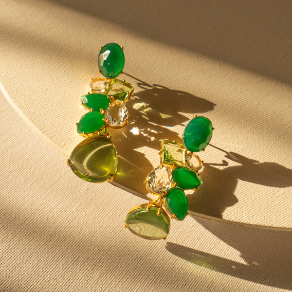 Aretes de piedra y cristal natural (varios colores) - MAJO BRACAMONTES JOYERIA