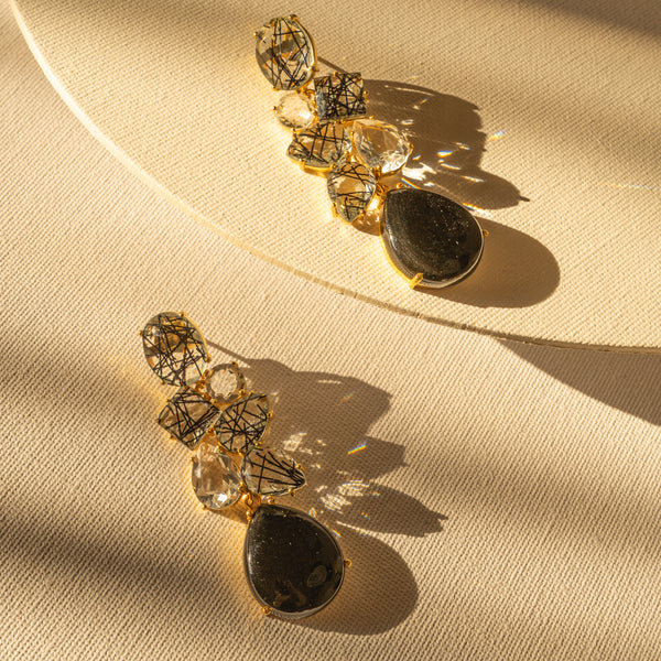 Aretes de piedra y cristal natural (varios colores) - MAJO BRACAMONTES JOYERIA