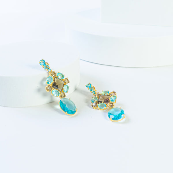 Aretes de piedra y cristal natural (varios colores)