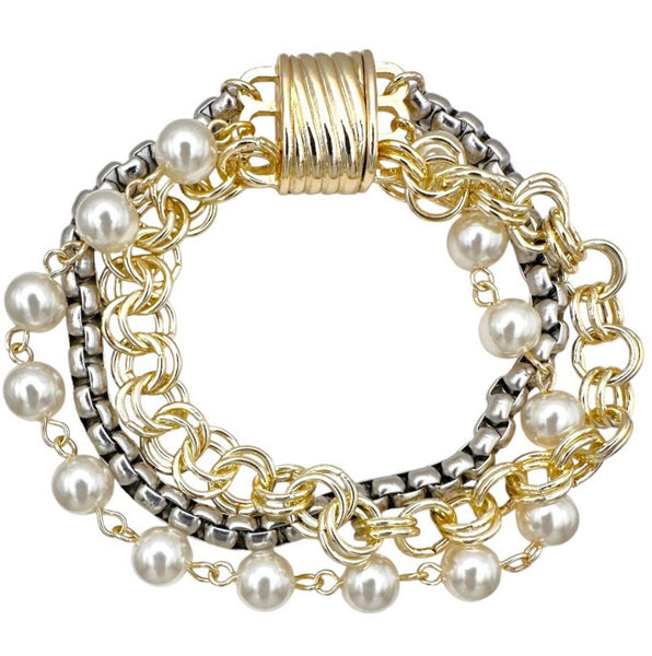 Pulseras de imán y rigidas con perlas