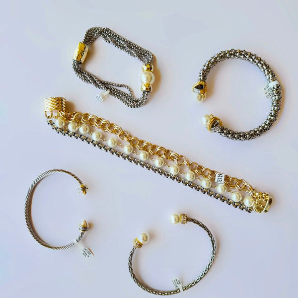 Pulseras de imán y rigidas con perlas