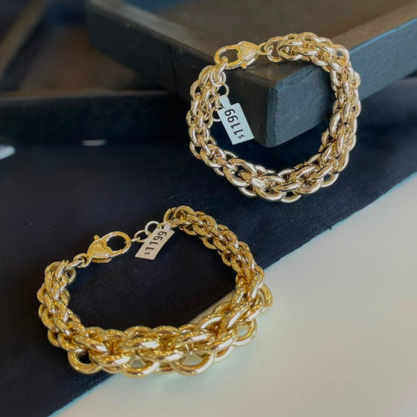 Pulsera Chunky dorada - MAJO BRACAMONTES JOYERIA 