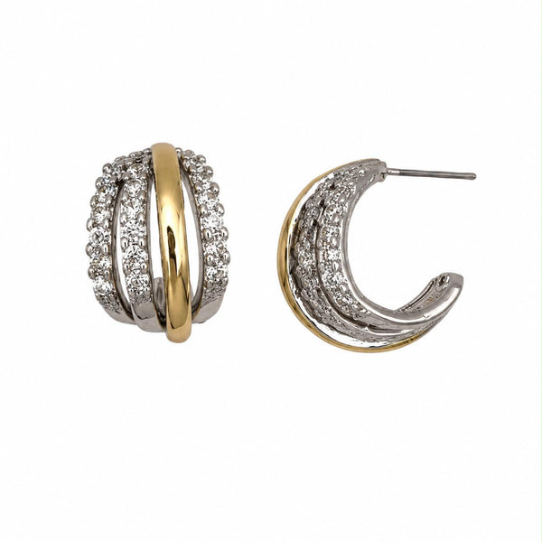 Hoops plateados con detalles dorados (Copia) - MAJO BRACAMONTES JOYERIA 