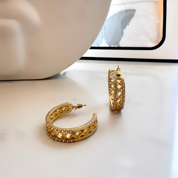 Hoops dorados con diamantes