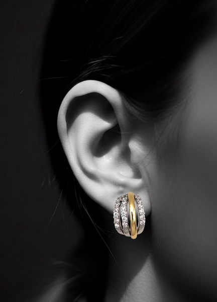 Hoops plateados con detalles dorados (Copia) - MAJO BRACAMONTES JOYERIA 