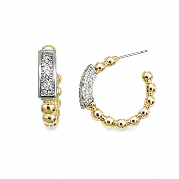 Hoops dorados con detalles plateados