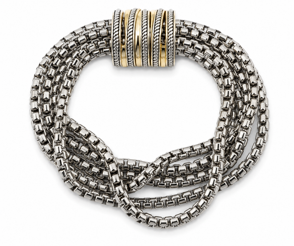 Pulseras de imán plateadas con diamantes - MAJO BRACAMONTES JOYERIA 