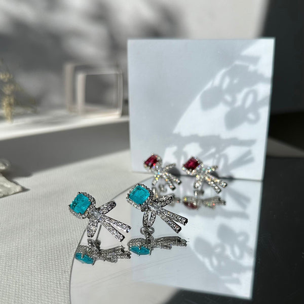 Aretes de plata con piedras