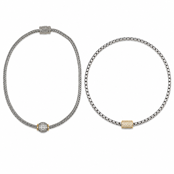 Cadenas con dije plateado y dorado - MAJO BRACAMONTES JOYERIA 