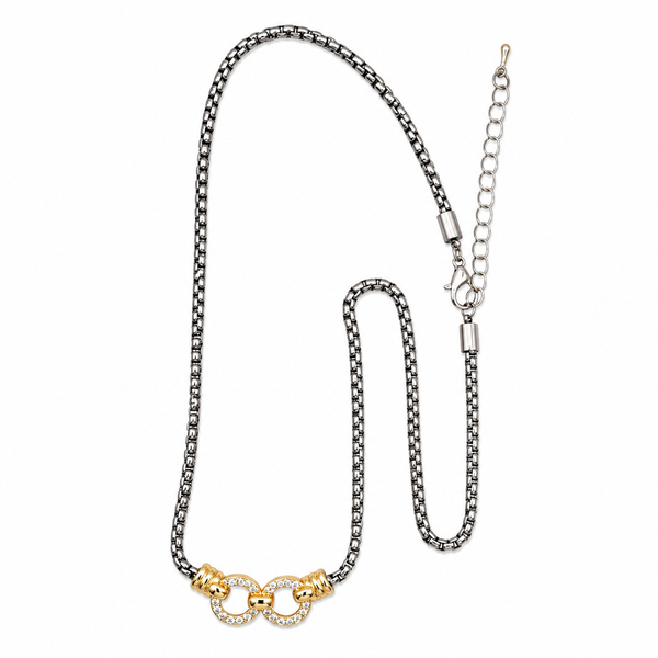 Collar plateado con infinito dorado - MAJO BRACAMONTES JOYERIA 