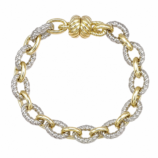 Pulsera plateada y dorada fina