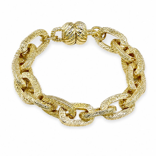Pulsera dorada de imán - MAJO BRACAMONTES JOYERIA 