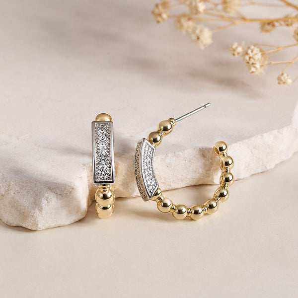 Hoops dorados con detalles plateados