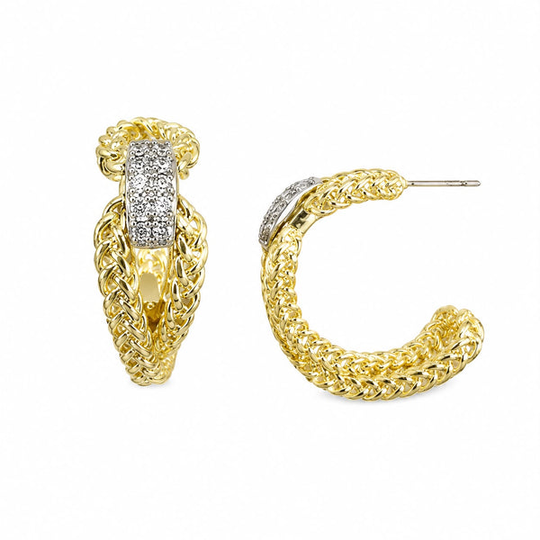 Hoop dorado con detalles plateados