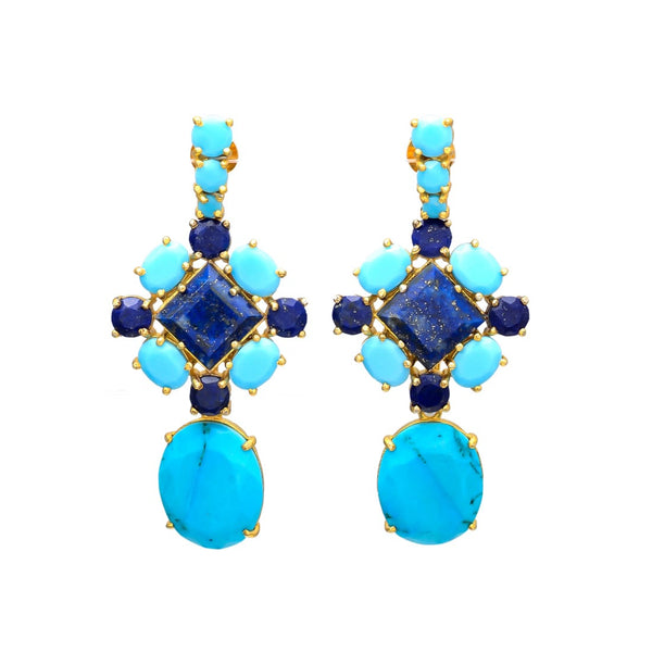 Aretes de piedra y cristal natural (varios colores)