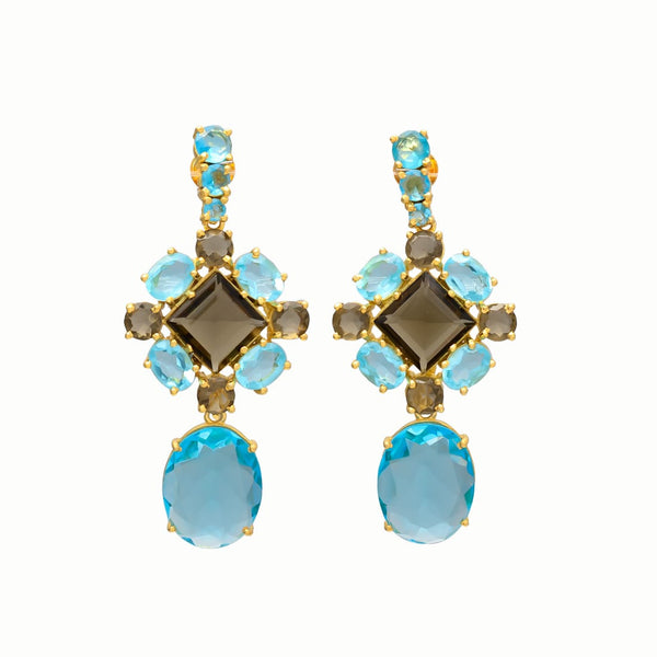 Aretes de piedra y cristal natural (varios colores)