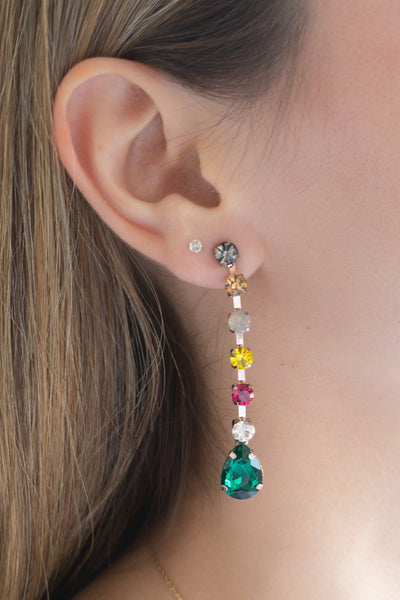 Aretes de cristales colgante (varios colores)