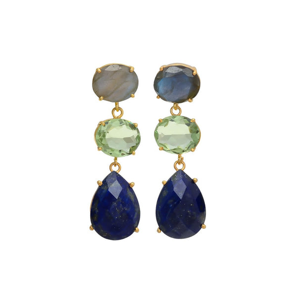 Aretes de piedras y cristal natural (varios colores )