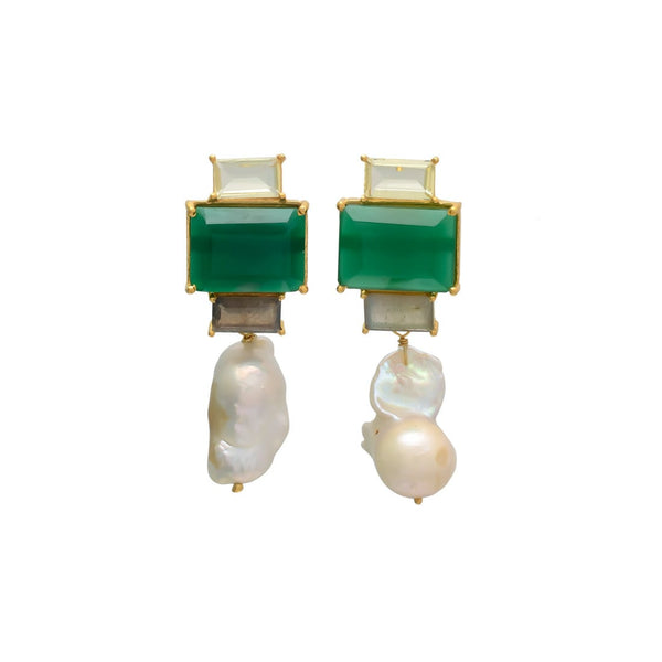 Aretes de piedra y cristal natural (varios colores )