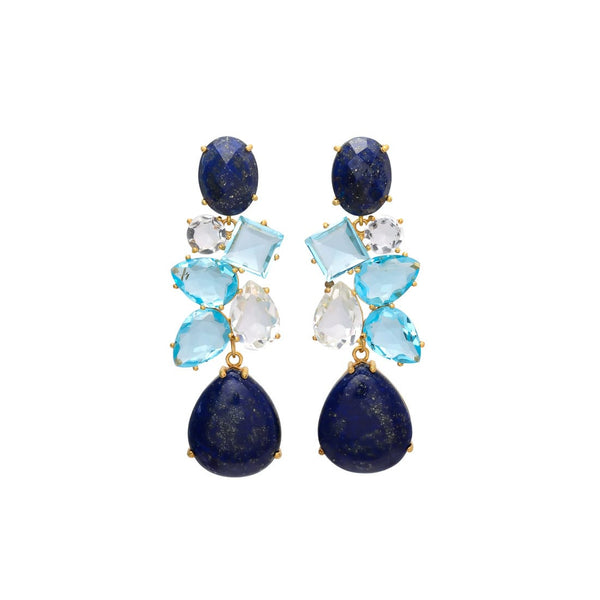 Aretes de piedra y cristal natural (varios colores)