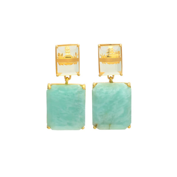 Aretes de piedra y cristal natural (varios colores)